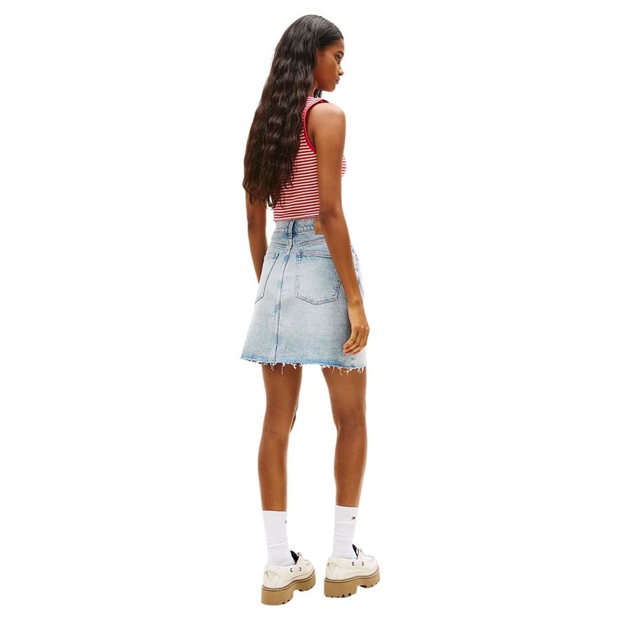 Mom Skirt Minigonna mom fit in denim a vita altissima da donna Tommy Jeans | DW0DW227161AB